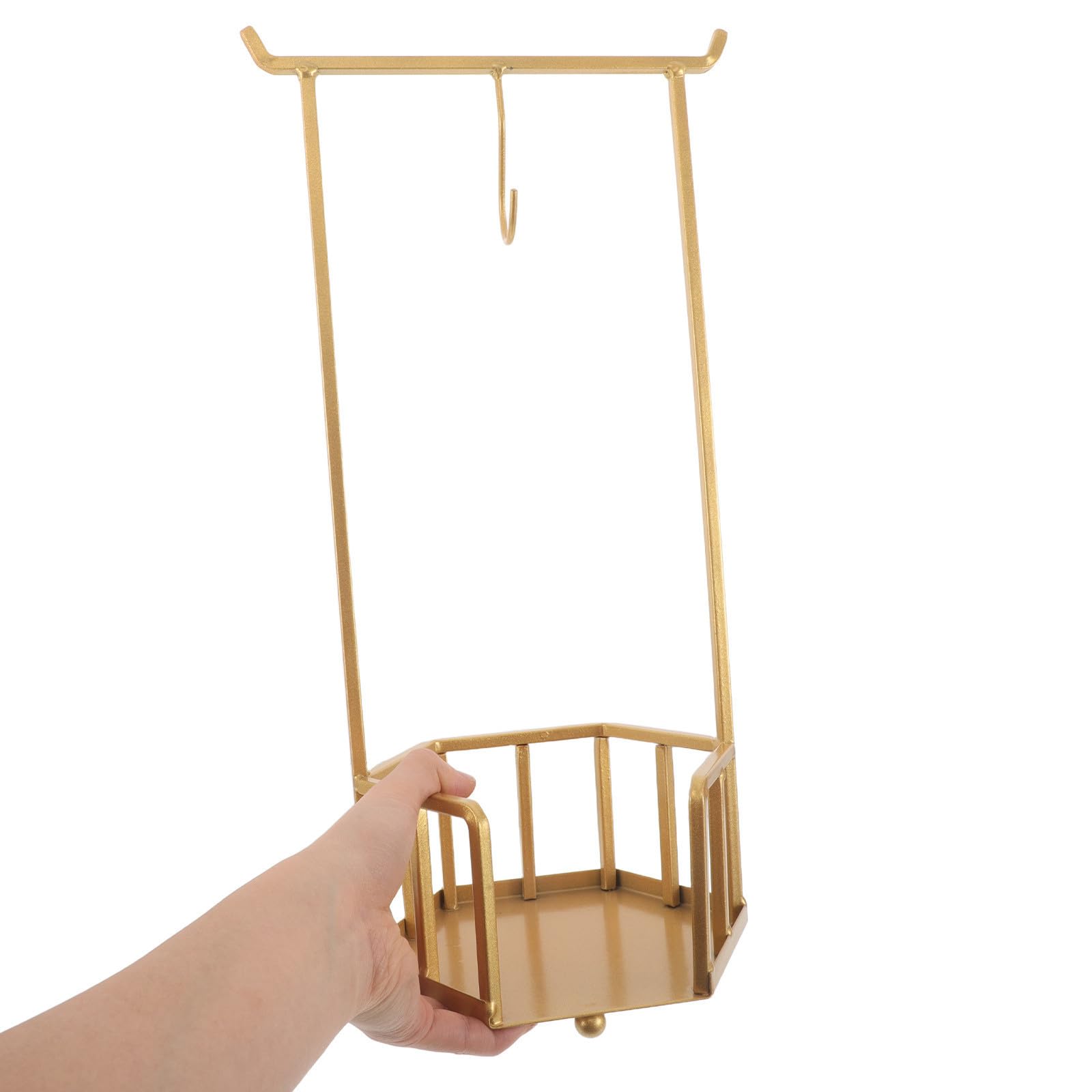 Porta Utensili da Cucina in Ferro Battuto Oro, Appendibile e Decorativo