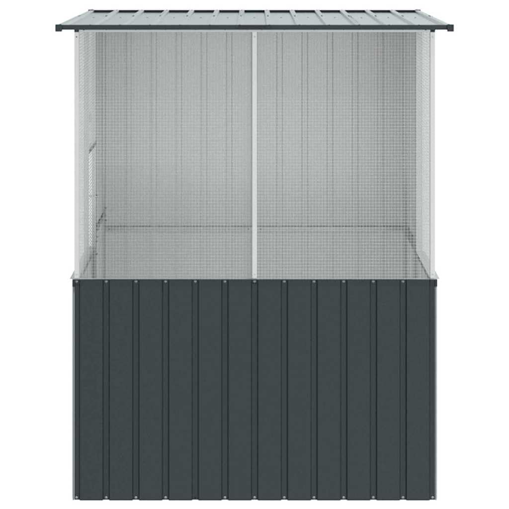 INLIFE Vogelkäfig Anthrazit 154 x 154 x 200 cm Verzinkter Stahl,Tier- & Haustierbedarf,Haustierbedarf,Vogelbedarf,Vogelkäfige & -ständer,Anthrazit,61.8 KG,3325168