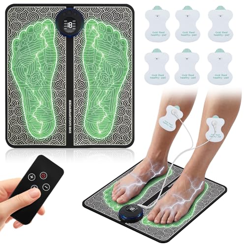 CWTUL EMS Foot Massage for Muscle Relaxation Transcutaneous Electronic Nerve Stimulator Adjustable Intensity 10 Modes 19 Gears