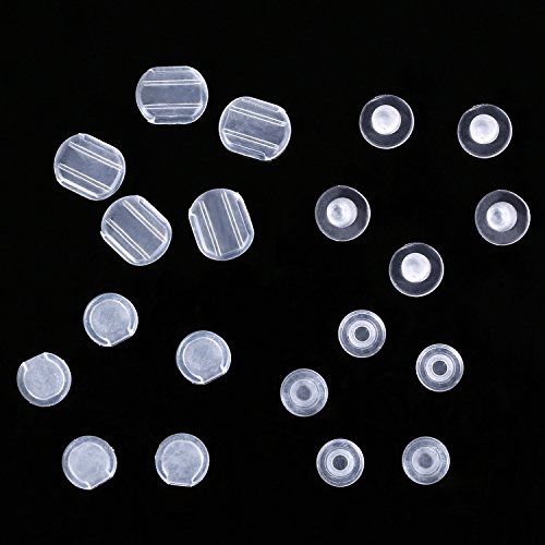 Maxdot 100 Pieces 4 Size Earring Pads Silicone Comfort Earring Cushions For Clips On Earrings, Clear #TOP1