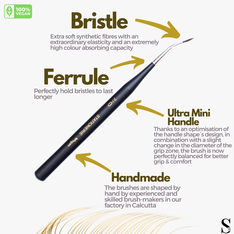 Image of Stationerie Paint Brushes Set /Handmade Professional Artist Painting Brush Set for Acrylic, Watercolor, & Gouache Painting with Brush Holder (Mini Detailers)