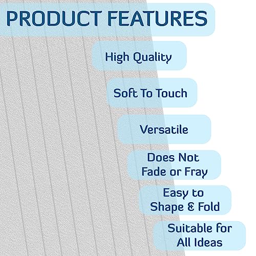 Image of Lakeer A4 Felt Sheets 29.7cm X 21cm Set 10 White Colour 1mm Thickness for Kids School DIY Crafts Patchwork Embroidery Project.