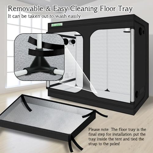 Image of zazzy 8x4 Grow Tent, 96 inchx48 x78 600D Mylar Plant Growing Tents