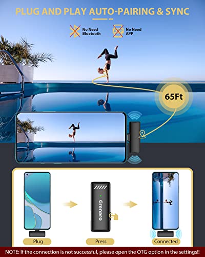 Image of GRENARO Wireless Microphone with Digital Display Charging Case, Wireless Mic for Youtubers, Video Recording,Live Stream, Noise Cancellation Lapel Mic for Type-C Android & iPhone (Single Universal)