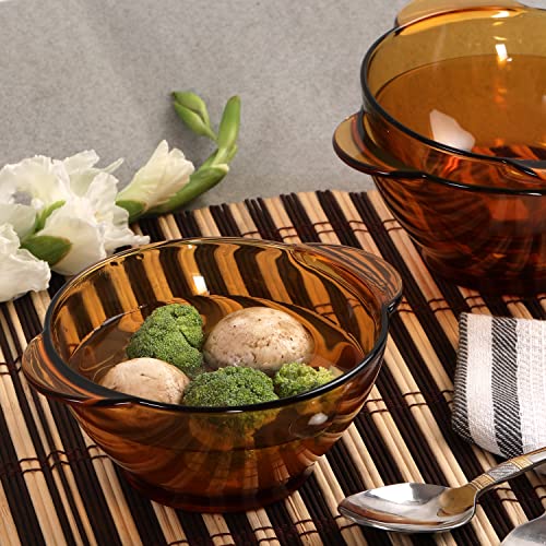 Image of Duralex LYS Amber Bowl with Handles 510 ML 3 Pcs (2005DF /3), Medium