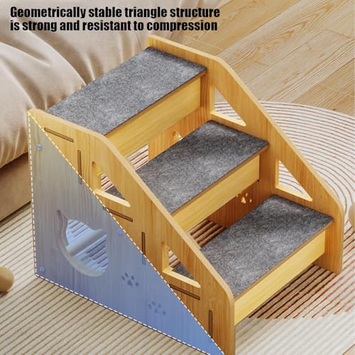 Escalier à 3 marches pour canapé en bois antidérapant - 7