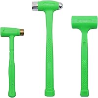 Vista 1 de GRIP 3 pc Deadblow Multi-Purpose Hammer Set - 12 oz Brass Hammer, 1 lb Ball Peen Hammer, 1/2 lb Deadblow Mallet - Metal Shaping - Home, Garage