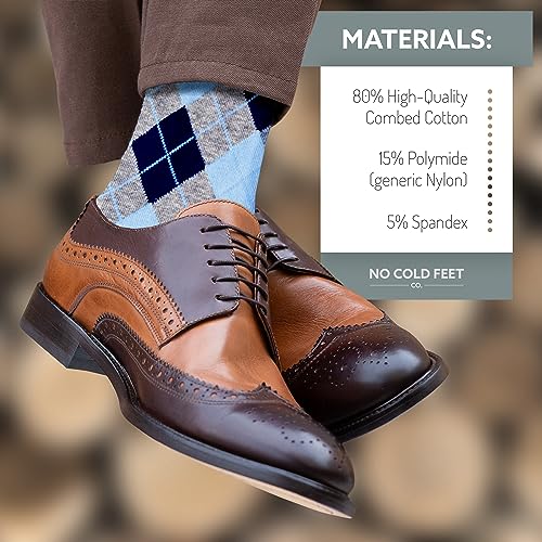 Men’s Dress Socks, Fun Colorful Patterned, Mid-Calf, Cotton Blend, 4-Pack4