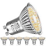 4, Energieeffizient, diese GU10 6W LED Leuchtmittel Entsprechung 60W Halogenlampe, Sparung bis zu 90% an Stromkosten. Höhe Lichtleistung, geringe Hitze, Hervorragende Farbwiedergabe, der Farbwiedergabeindex beträgt bis zu CRI 83 Ra. Das Licht ist sehr klar, Keine UV- und IR-Strahlung, Das beleuchtete Objekt wird nicht verblassen. Geeignet für Innenbeleuchtung Vorrichtungen. Einbauleuchten, Downlight, Deckenspots, Spotleuchten, Spotbalken, Wandspots usw.