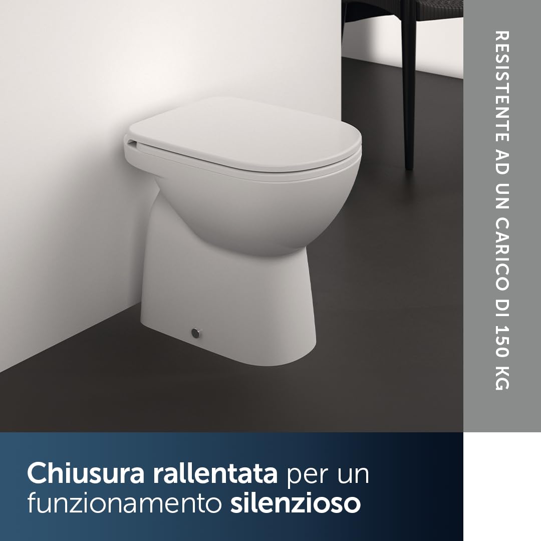 Ideal Standard - I.Life A sedile con cerniere in metallo e chiusura ammortizzata - Bianco