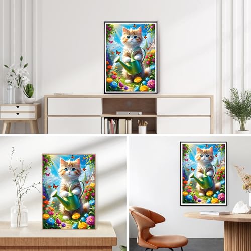 DPHERO DIY Cat Diamond Painting Kits for Adults,5D Flowers Diamond Art Kits for Beginners,Round Full Drill… - Image 3