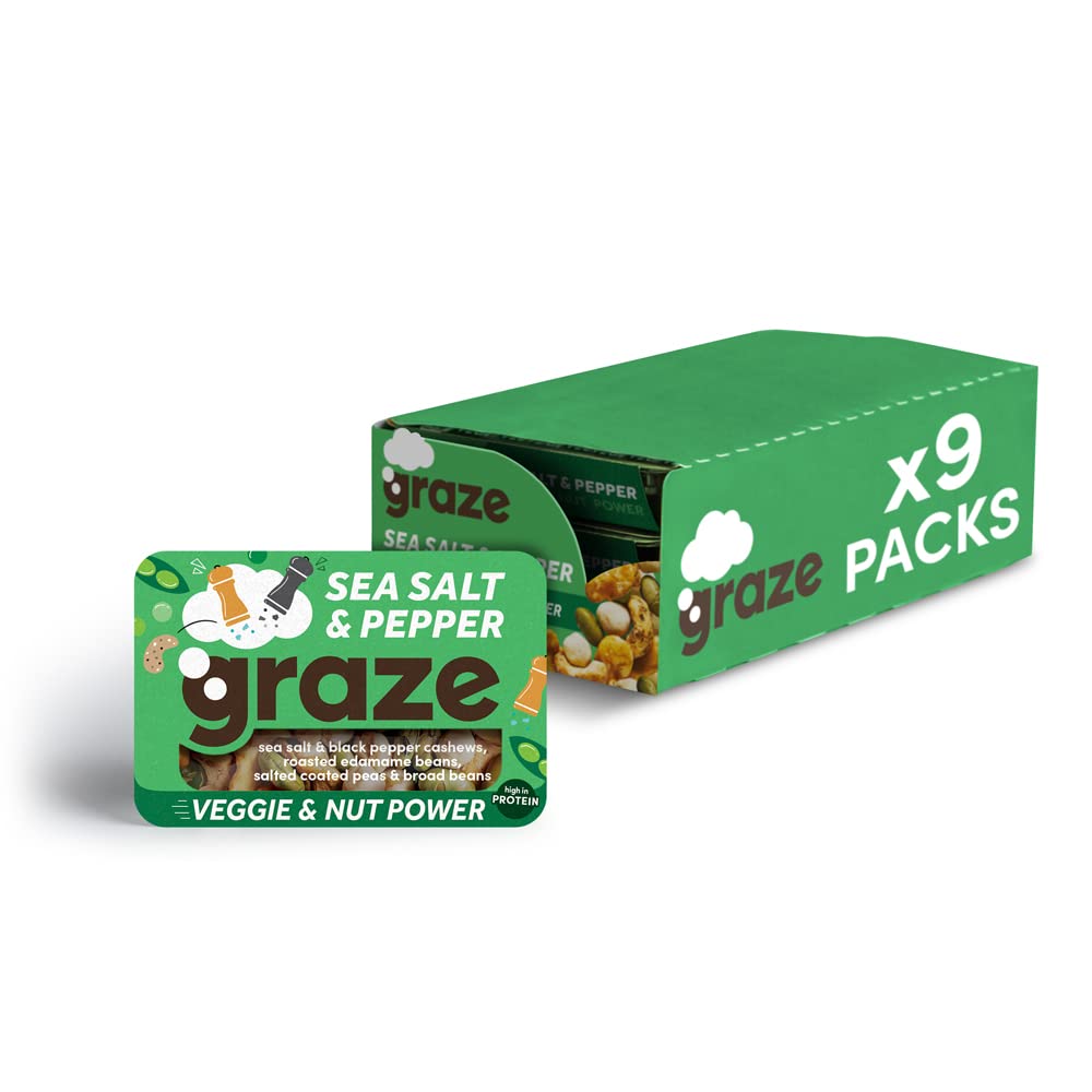 Buy Graze Sea Salt & Pepper Veggie Protein Vegan Savoury y Snacks