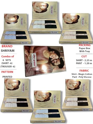 Image of Shirt pant Combo Pack of 6(Unstitched, Full Length Fabric)