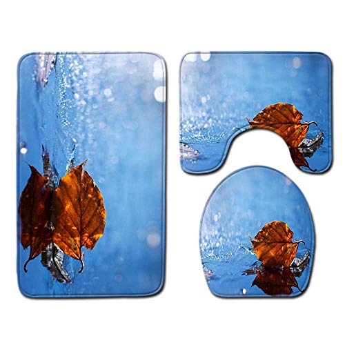Tapis de bain non-slip paysage 45cmx75cm avec garniture douche et WC - 7
