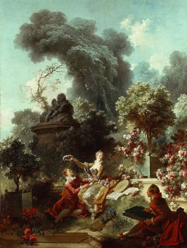 Toile Fragonard l'Amant Couronné 60x90cm pour habiller un grand mur vide