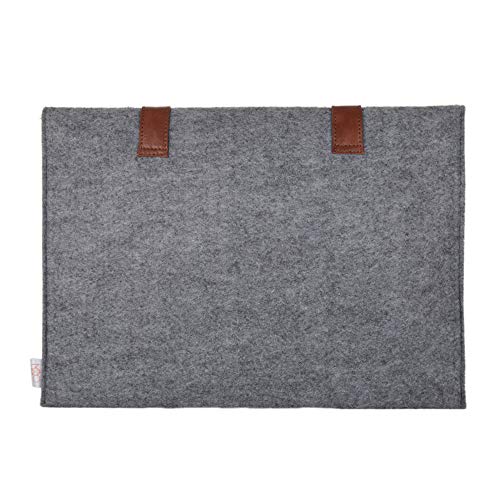 Image of OON 11 Inch Felt Laptop Sleeve Suit Up External Size 12 inch x 9 inch easily fit 11 inch laptop sleeve Steel Light Grey