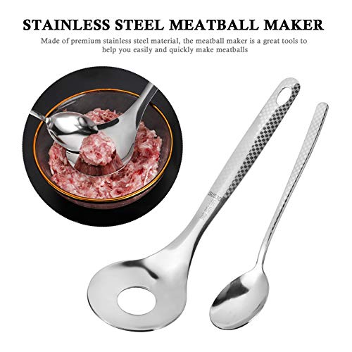 Hemoton 2 Stuks Rvs Gehaktbal Maker Lepel Keuken Zelfgemaakte Diy Gehaktbal Making Tool Met Lepel - Image 5