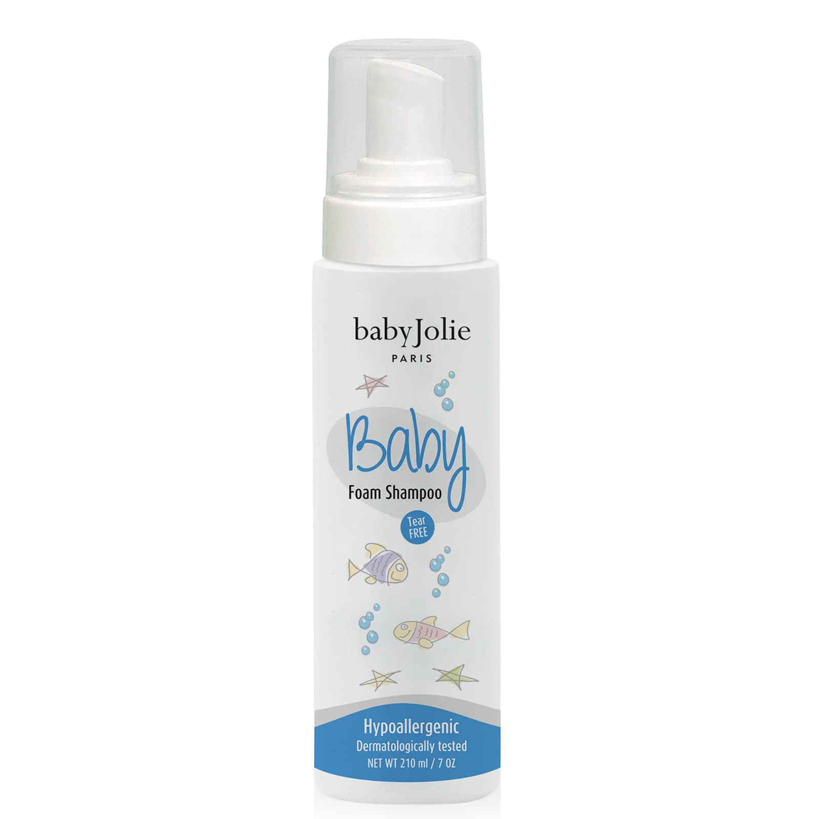 Baby Jolie Baby Shampoo Foam Paris, With tear-free formula. Cradle Cap Shampoo for Babies Gentle and Safe for Newborns and Toddlers | 7oz (210ml)