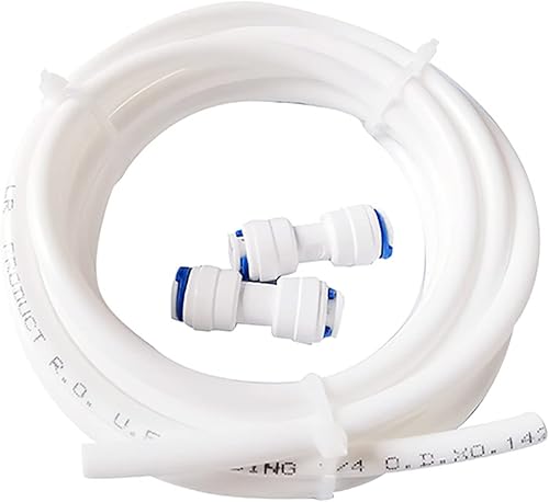 Kit de línea de agua para máquina de hielo de 14 pulgadas, tubo de máquina de hielo de 9.8 pies con válvula, accesorios de conexión rápida de