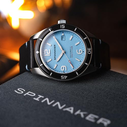 Image of Spinnaker Fleuss Men's Automatic Dive Watch - Miyota 8215 Movement, 43mm Stainless Steel Case, 150m Water Resistant, Leather Strap, SP-5055