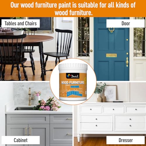 DWIL Acrylic Wood Paint for Furniture - Semi-Gloss Paint Suitable for Wood Surface Renovation, Water-Based All match Paint, Non-Toxic & Odorless, Eco-Friendly & Healthy (32oz, Matte Oak Light Brown) by DWIL - Image 5