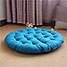 Addensare Trapuntato Cotone Cuscino,Grande Biancheria Tatami Cuscino Da Pavimento,Cuscino In Pouf Di Lino Di Cotone Cuscino,Yoga C,Rotondo Colore A Tinta Unita Cuscino Da Pavimento-Blu pavone 65x65 cm