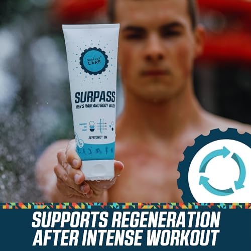 SURPASS After Sport Hair & Body Wash for Men | Magnesium Boosted | Moisturizes & Improves Skin Texture | Restores Energy & Accelerates Recovery After Activity (250ml)