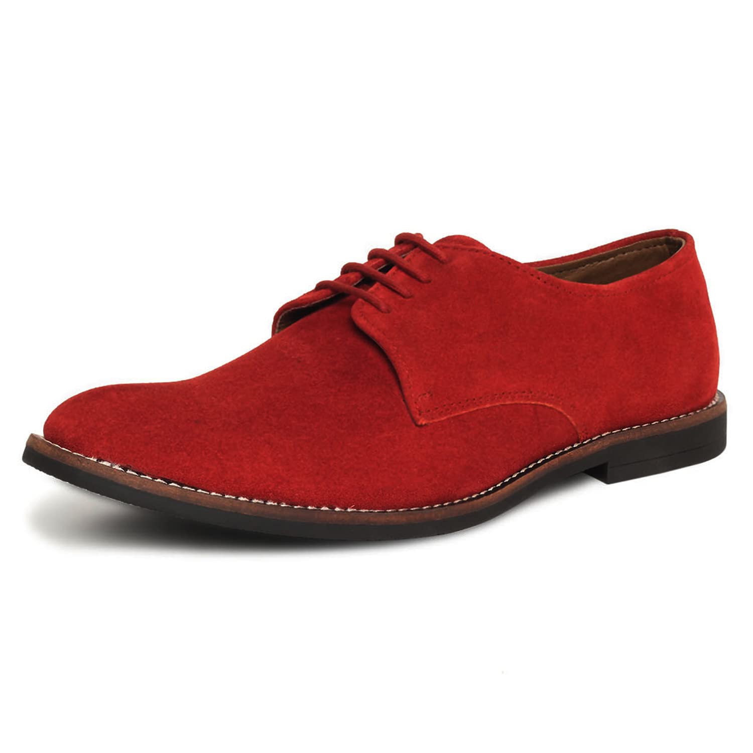 LOUIS STITCH Crimson Red Italian Suede Leather Shoes Laceup British Style Handcrafted Casual Shoe for Men (Size-8 UK) (SUPL) (B09FGL6GLK) Amazon Price History, Amazon Price Tracker