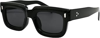 Onrtry Square Frame Sunglasses for Men Women Chunky Rectangle Sun Glasses Black Shades