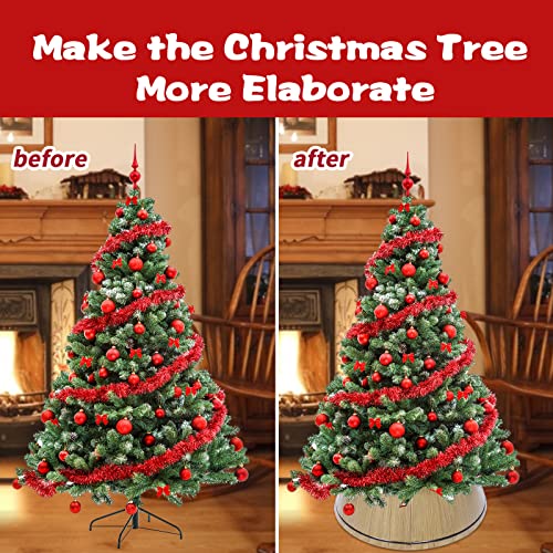 Mumtop Christmas Tree Collar - 28 Inch Metal Tree Collar, Tree Collars For Artificial Trees, Christmas Tree Stand Cover Tree Skirt Ring Round Base For Xmas Tree Or Holiday Decor (Wood Grain) #TOP7