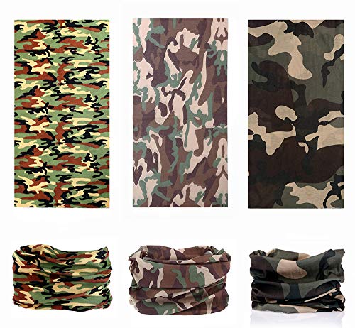 KALILY 6PCS Headband Bandana - Versatile Sports CAMO Headwear –Neck Gaiter, Headwrap, Balaclava for Camping, Cycling, Fishing - Thumbnail 3