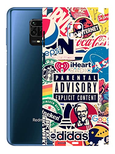 Image of AtOdds - Redmi Note 9 Pro Max Mobile Back Skin Rear Screen Guard Protector Film Wrap (Coverage - Back+Camera+Sides) (Explicit Graffiti)