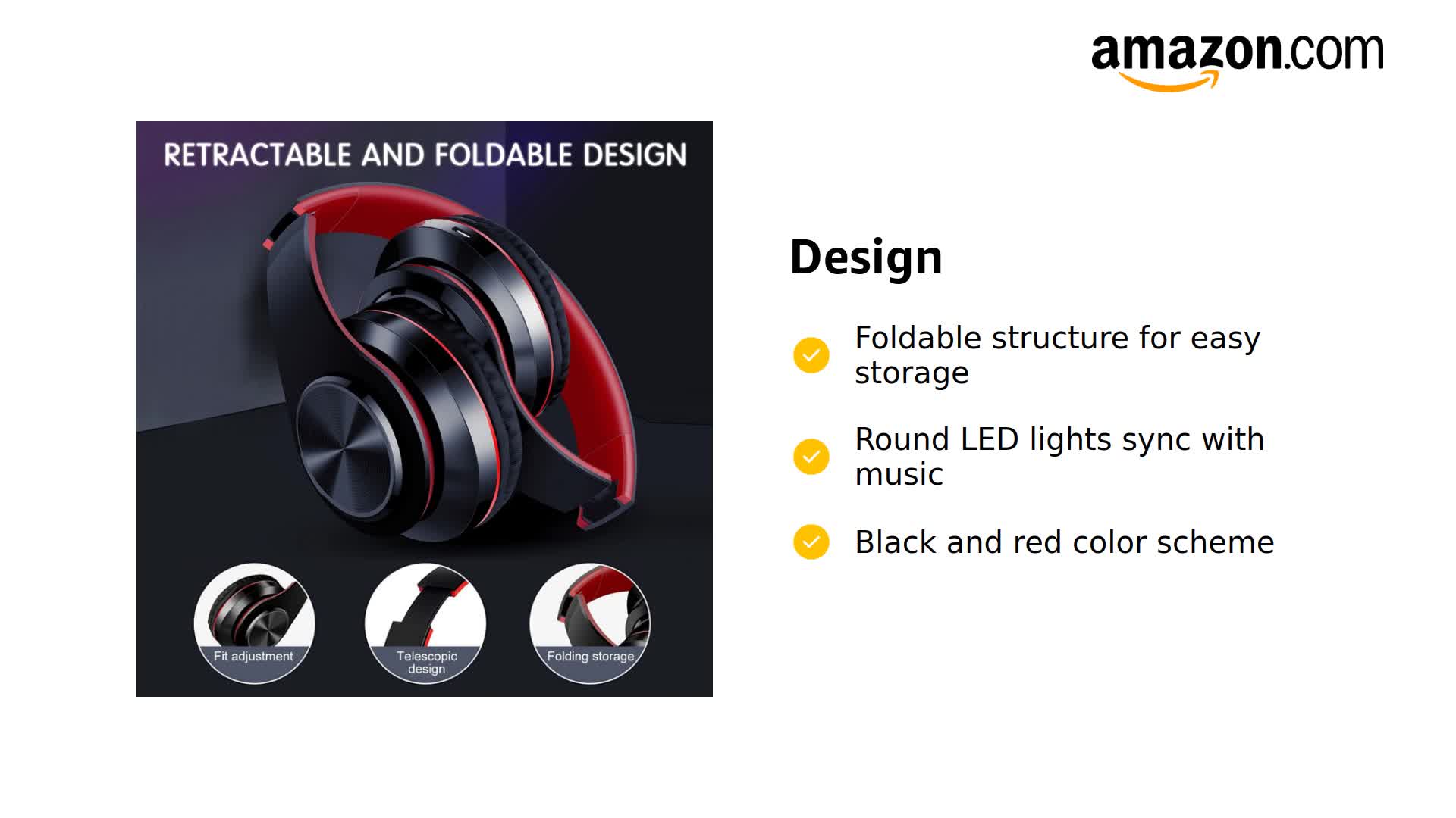 Amazon.com: Bluetooth Wireless Over Ear Headphones, HiFi Stereo