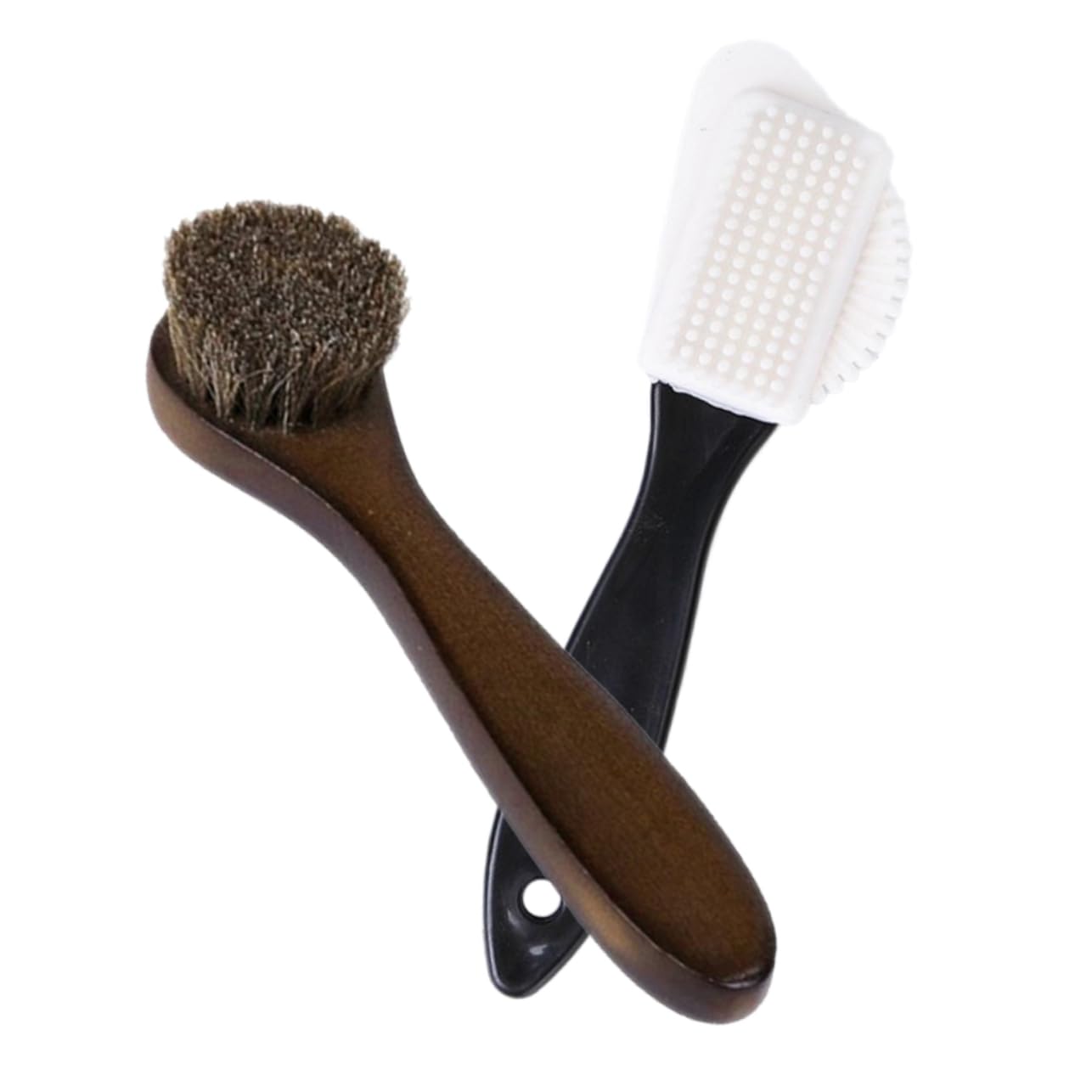 Homoyoyo 5 Set Spazzola in Setola Per Scarpe in Pelle Bianco Pulisci Stivali Spazzola Per Scarpe A Doppia Faccia Spazzola Per Camoscio Per Scarpe Macchia Scarpa Pulita Criniera 2 Pezzi * 5