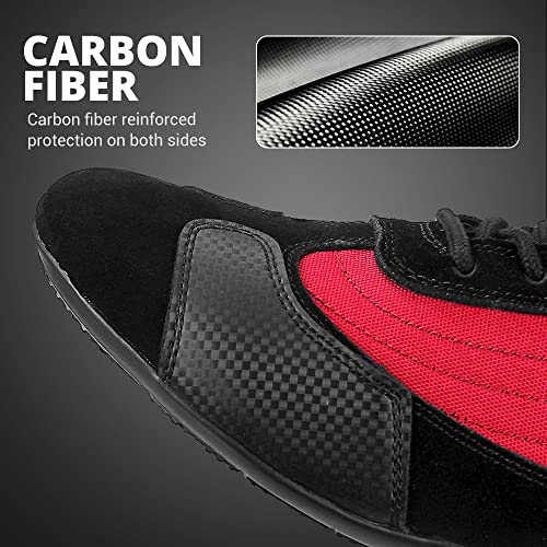 HEROBIKER Motorcycle Combat Boots Racing Hiking Outdoor Work Mid Ankle Shoes for Men Red