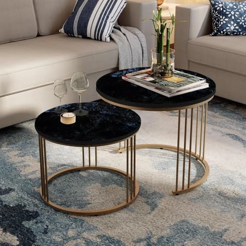 Image of Wakefit Center Table | 1 Yr Warranty | Coffee Table for Living Room Wooden, Tea Table for Living Room Wooden, Sofa Table, Free Installation from Brand, Modern Multi-Functional & Wobble-Free(Frappe)