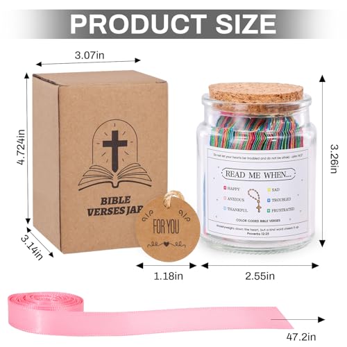 Bible Verse Jar - Christian Gifts for Women, Inspirational Scripture Jar for Birthday, Graduation, Easter, Mother's Day, and Encouragement Gifts