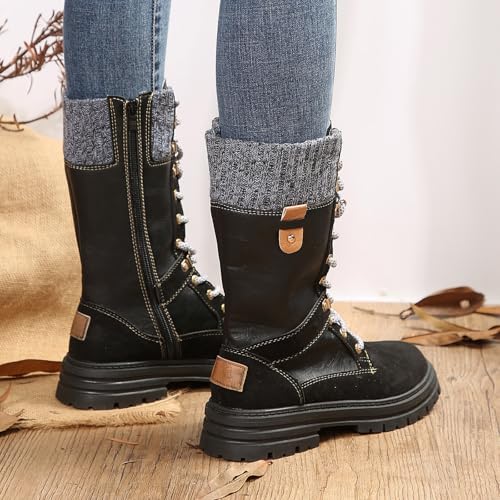 Bottines à Lacets Légères et Chaudes en Bout Fermé pour l'Automne - 3