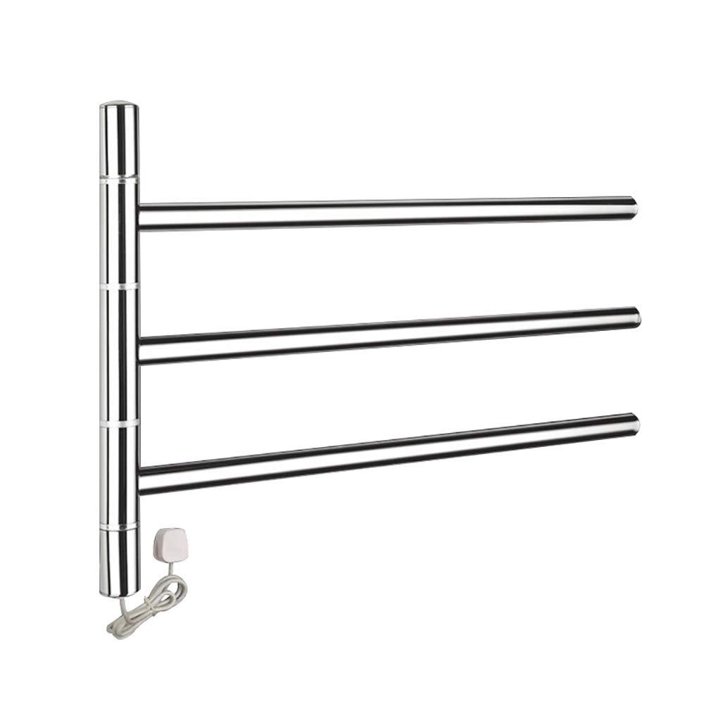 Toallero calefaccionado de acero inoxidable 304 cromado con sistema de giro premium