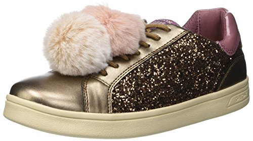 Geox J Djrock D baskets basses fille en cuir souple avec scratch ajustable