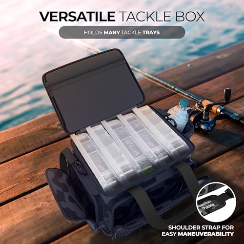 Image of Reaction Tackle Big Fishing Tackle Bag - Large Clear Pockets - Fishing Gear Storage