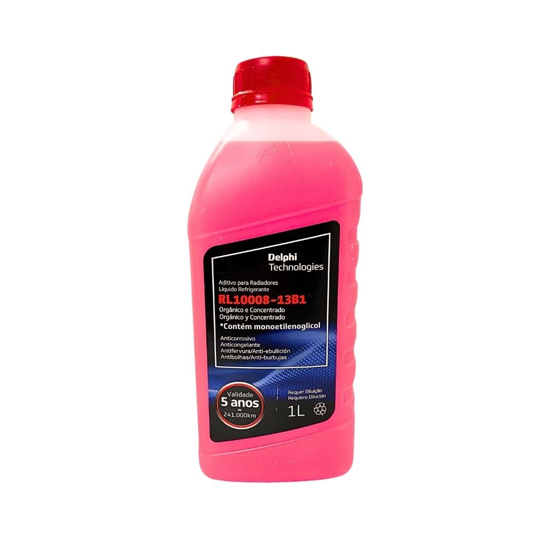 Aditivo de Radiador Orgânico Rosa Delphi 1L Super Concentrado Anticorrosivo Antifervura