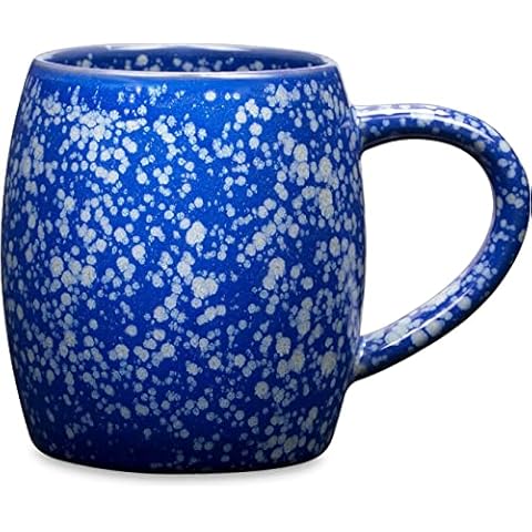 600 ml Large Ceramic Coffee Mugs, Ceramic Handmade Large Tea Cup for Office and Home, Large Handle, Easy to Hold, Microwave Dishwasher Safe (Dark Blue) Cover