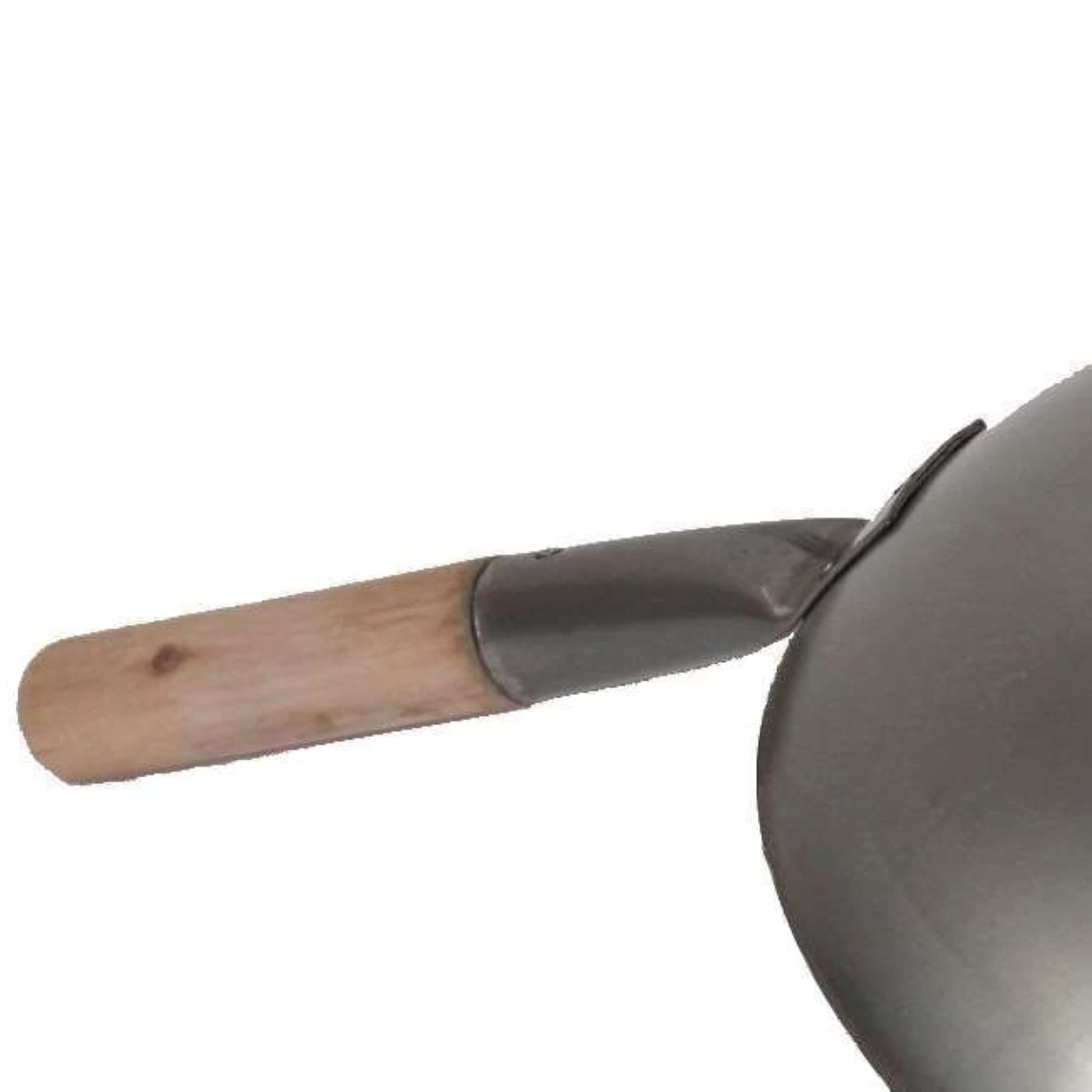 Wok Pfanne Flacher Boden Ø 40 cm aus Karbon Stahl, für Gas und Induktionskochfelder, mit Holzgriff