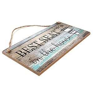 Funny Bathroom Wall Decor Sign, Farmhouse Rustic Bathroom Decorations Wall Art, 12" by 6" Best Seat Wood Plaque Funny Bathroom Wall Decor Sign Farmhouse Rustic Bathroom Decorations Wall Art 12 by 6 Best Seat Wood Plaque