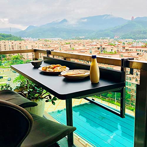 Balkon-Klapptisch, Outdoor-Stehtisch für Geländer, Geländer zum...