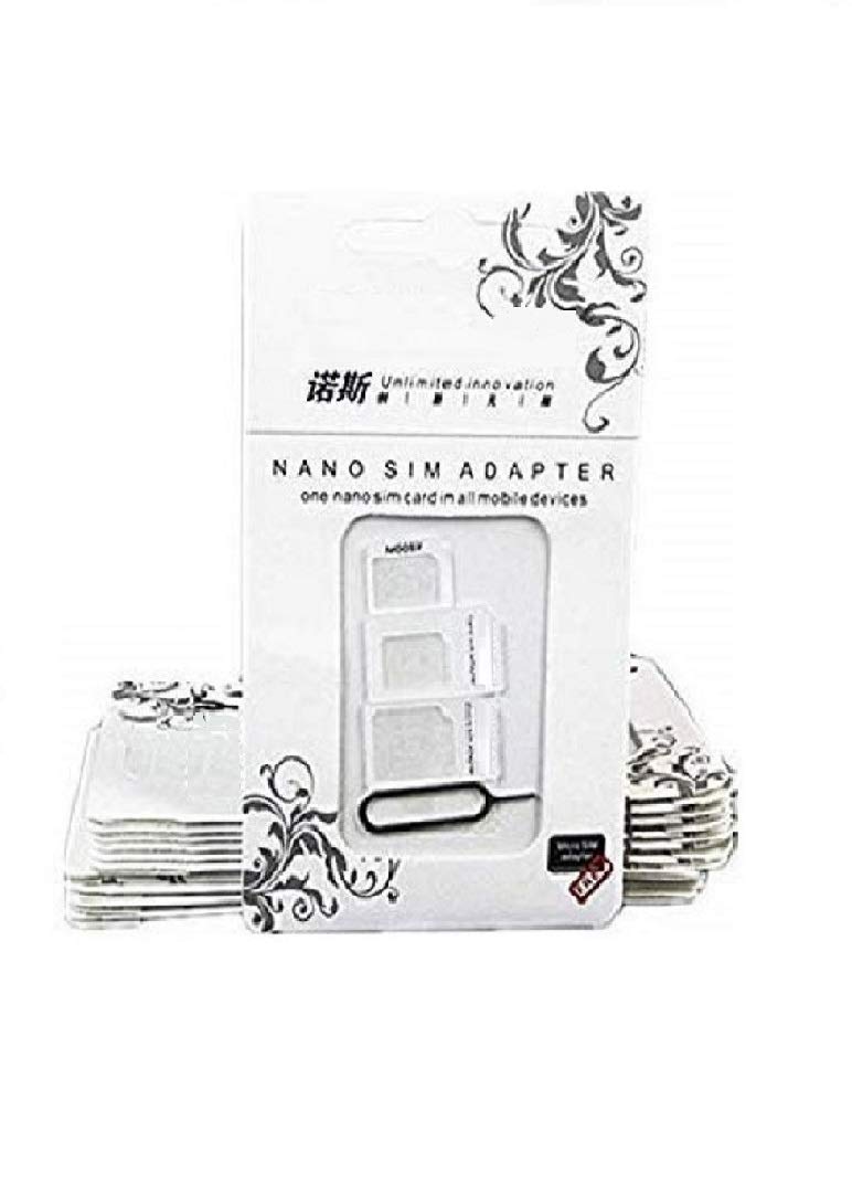 Generic 4 in 1 Nano Micro Standard Sim Adaptor with Mobile Sim Ejector Pin