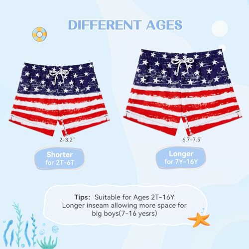 Image of American Trends Boys Swim Trunks Toddler Swim Shorts Bathing Suit Kids Swimsuit Youth Swimwear