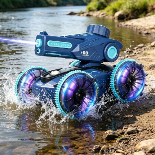 KB KAIBO 3-in-1 Remote Control Car, RC Boat & Water Gun - Amphibious RC Car for Land & Water...