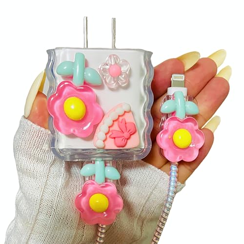 Funda protectora de cable de flores kawaii, el regalo ideal para mujeres y niñas